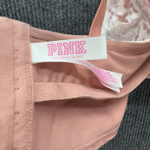 Victoria's Secret PINK Wireless Lightly Lined Corset Bra Top Size XL Cami Velvet - Picture 8 of 11